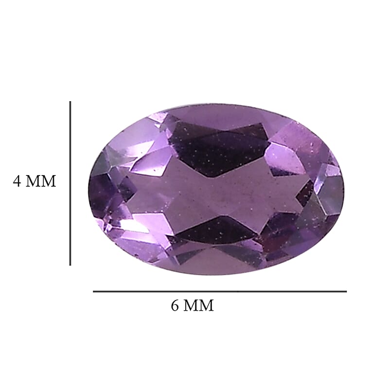 AA Rose De France Amethyst Set of 5 (Oval 6x4 mm) 1.75 ctw Loose gemstone