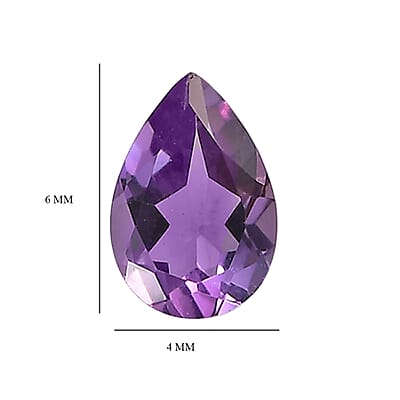 AA Rose De France Amethyst Set of 5 (Pear 6x4 mm) 1.69 ctw Loose gemstone