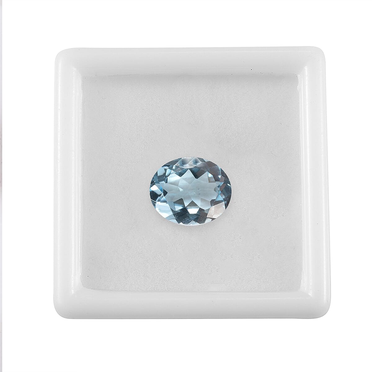 Swiss Blue Topaz (Ovl 12x10 mm) 4.90 ctw Loose gemstone