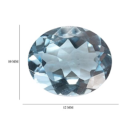 Swiss Blue Topaz (Ovl 12x10 mm) 4.90 ctw Loose gemstone