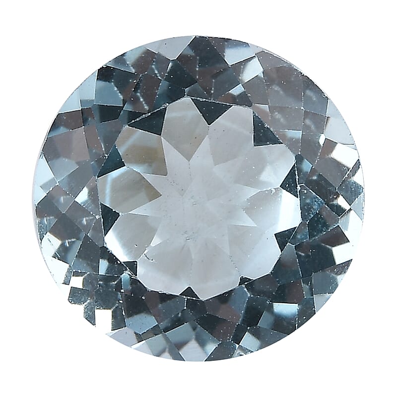 Swiss Blue Topaz (Rnd 11 mm) 5.11 ctw Loose gemstone