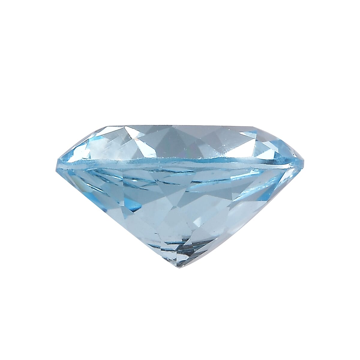 Swiss Blue Topaz (Rnd 11 mm) 5.11 ctw Loose gemstone