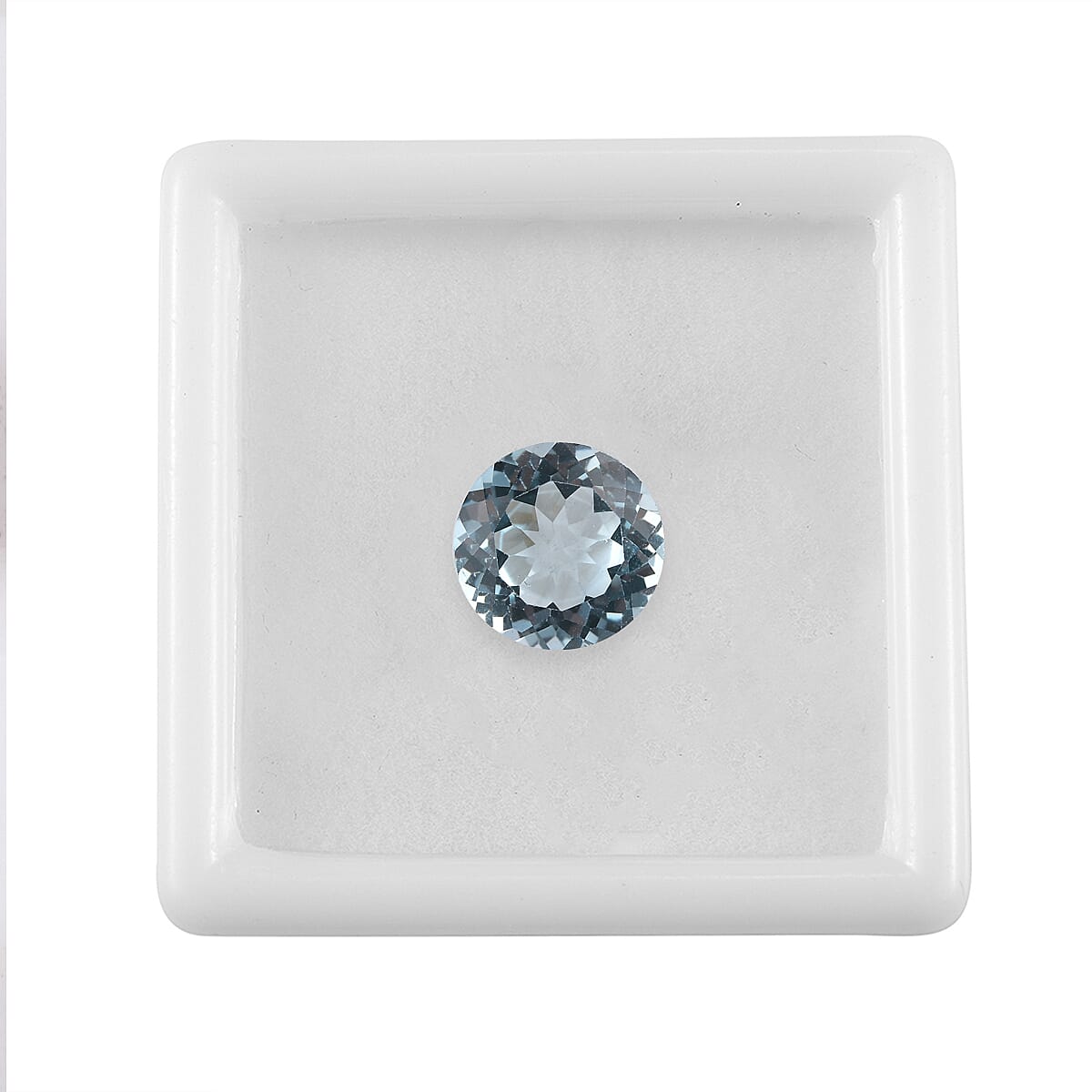 Swiss Blue Topaz (Rnd 11 mm) 5.11 ctw Loose gemstone