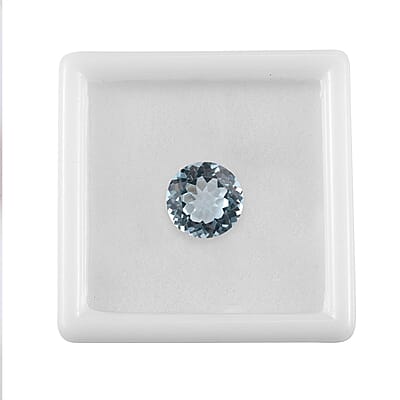 Swiss Blue Topaz (Rnd 11 mm) 5.11 ctw Loose gemstone