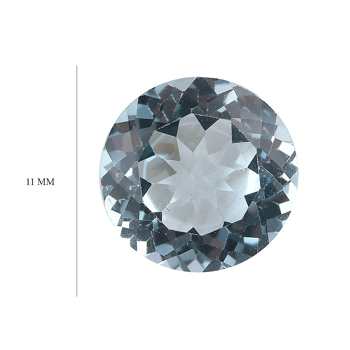 Swiss Blue Topaz (Rnd 11 mm) 5.11 ctw Loose gemstone