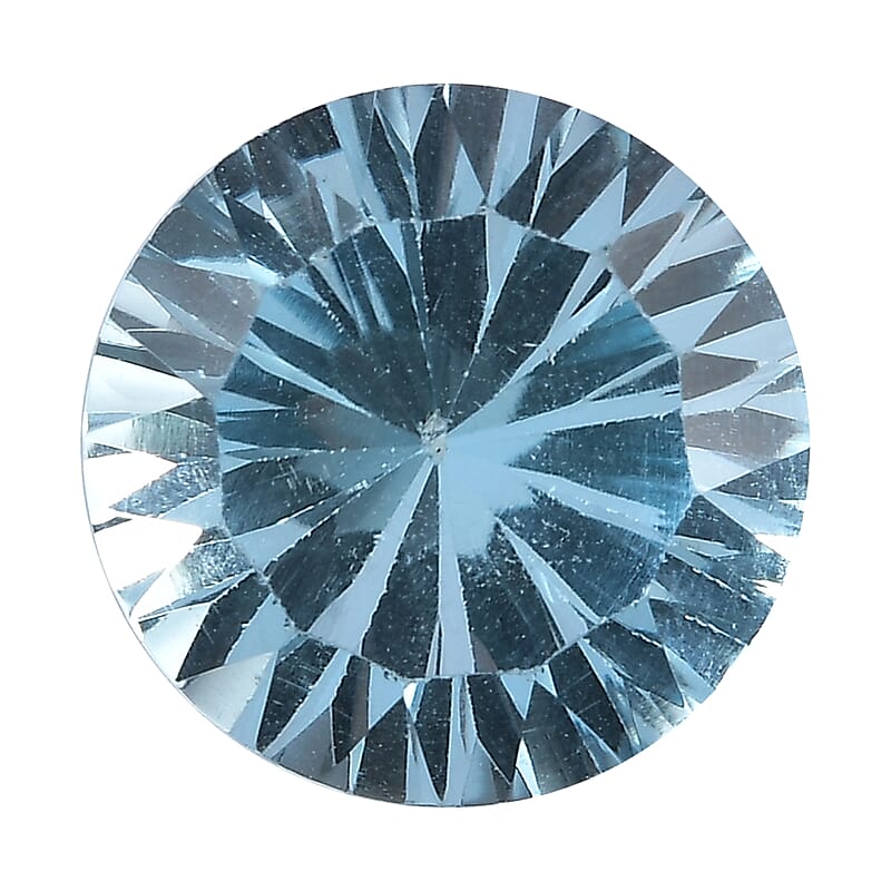 AA Swiss Blue Topaz (Rnd 12 mm) 6.20 ctw Loose gemstone