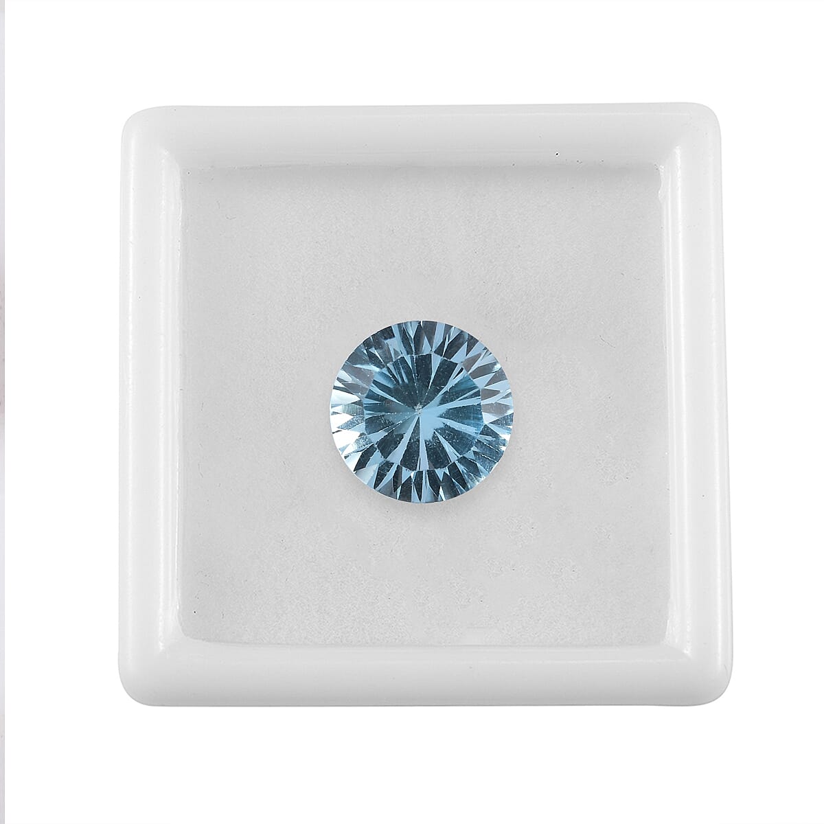AA Swiss Blue Topaz (Rnd 12 mm) 6.20 ctw Loose gemstone