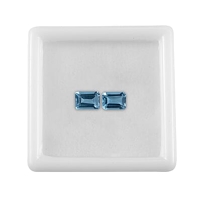 Swiss Blue Topaz Set of 2 (Oct 7x5 mm) 2.33 ctw Loose gemstone