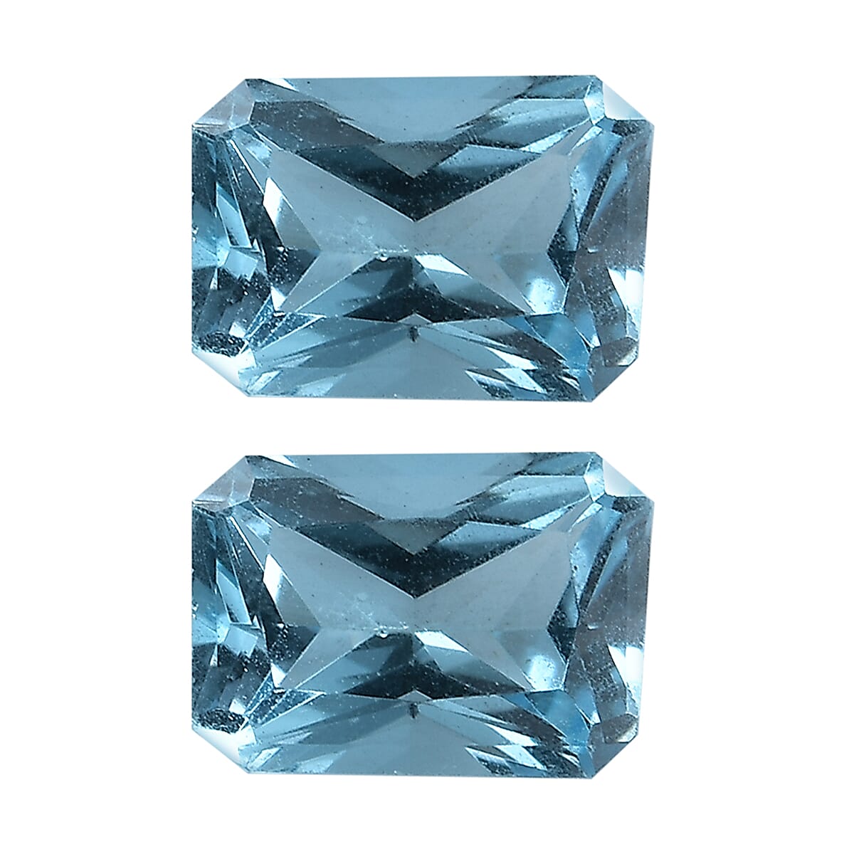 Radiant Cut Swiss Blue Topaz Set of 2 (Oct 7x5 mm) 2.05 ctw Loose gemstone