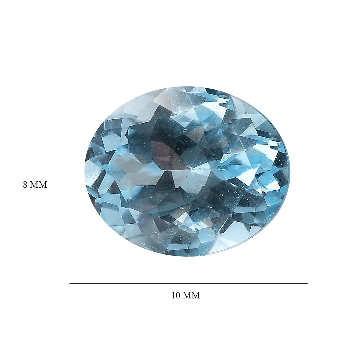 Swiss Blue Topaz (Ovl 10x8 mm) 2.92 ctw Loose gemstone