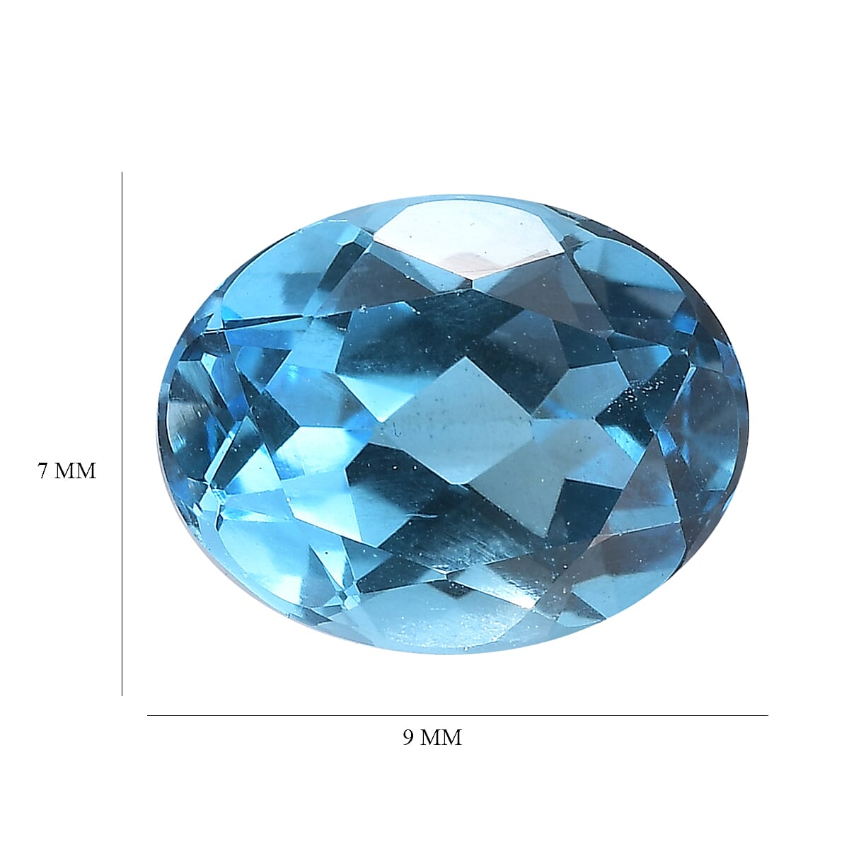 AA Swiss Blue Topaz (Ovl 9x7 mm) 1.96 ctw Loose gemstone