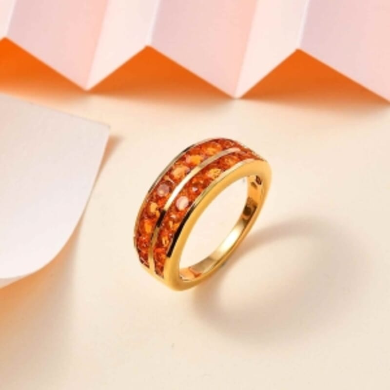 Fire Opal 1.15 ctw Ring in 18K Vermeil Yellow Gold Over Sterling Silver (Size 9.0)