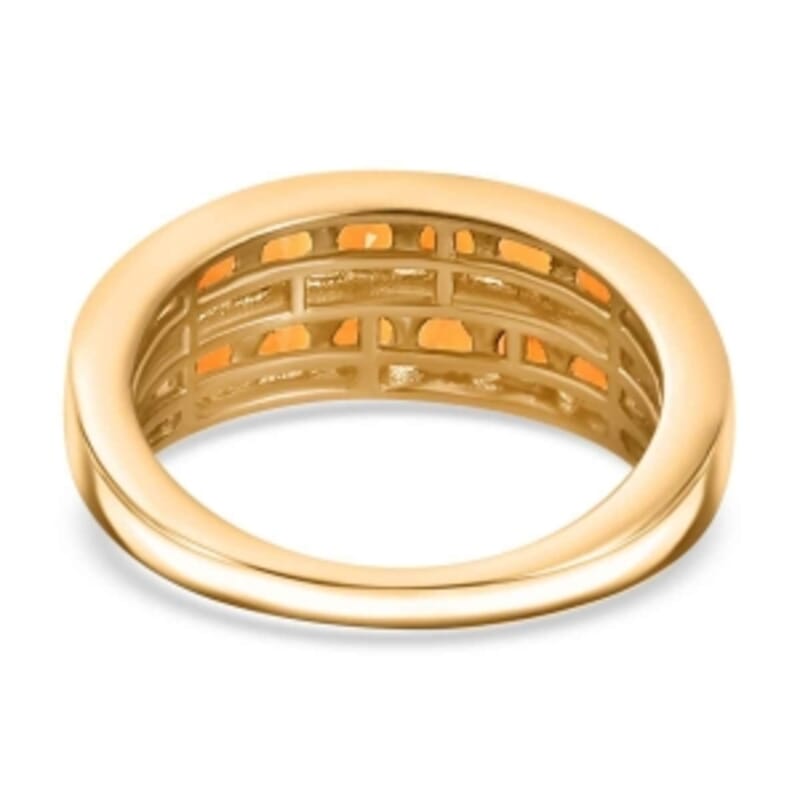 Fire Opal 1.15 ctw Ring in 18K Vermeil Yellow Gold Over Sterling Silver (Size 9.0)