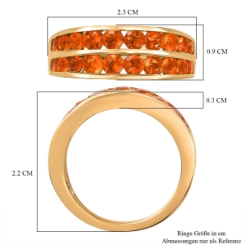 Fire Opal 1.15 ctw Ring in 18K Vermeil Yellow Gold Over Sterling Silver (Size 9.0)