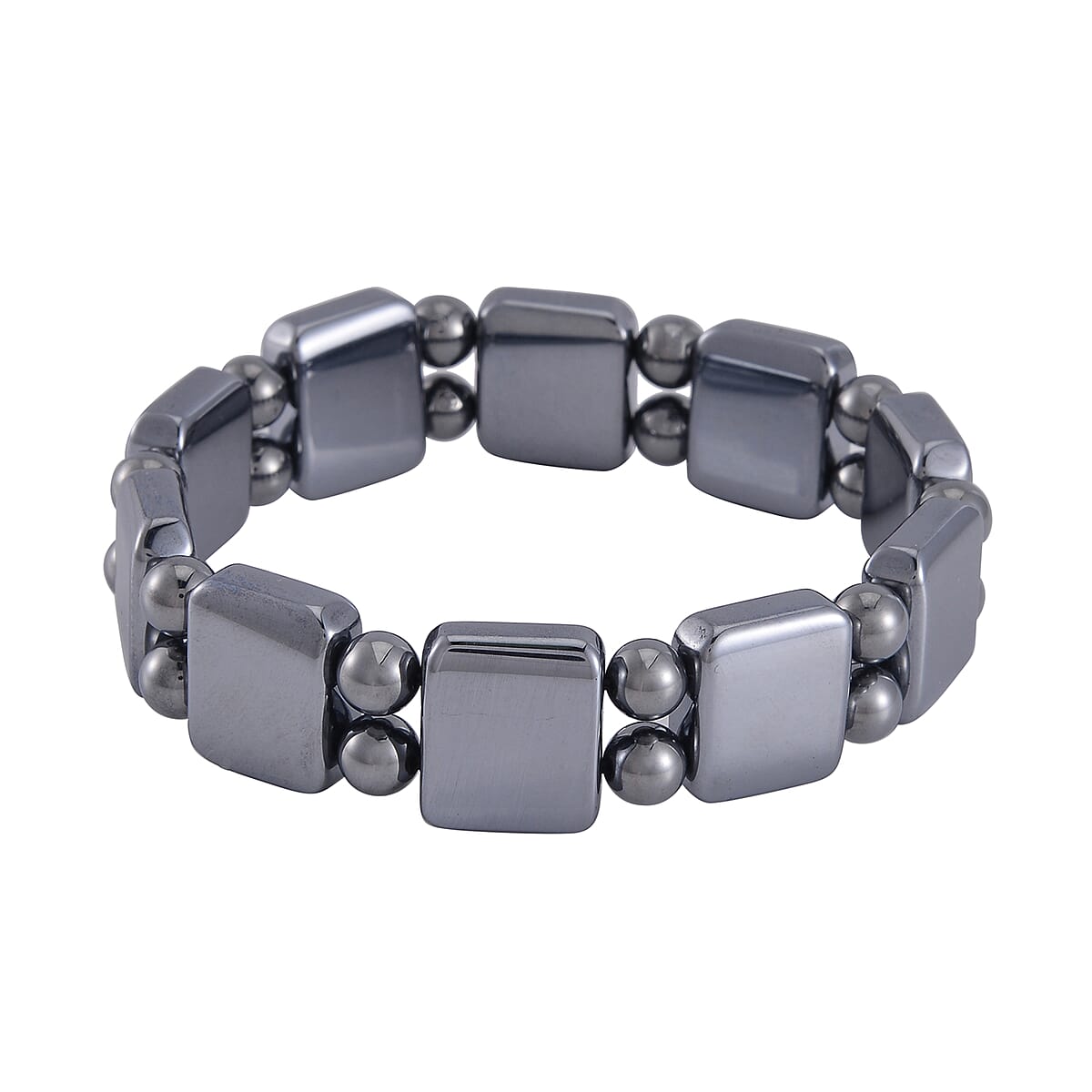 Terahertz Cushion Block and Beaded Stretch Bracelet 154.00 ctw image number 0