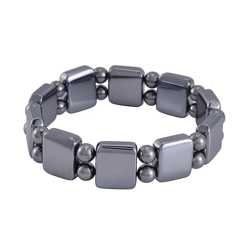 Terahertz Cushion Block and Beaded Stretch Bracelet 154.00 ctw