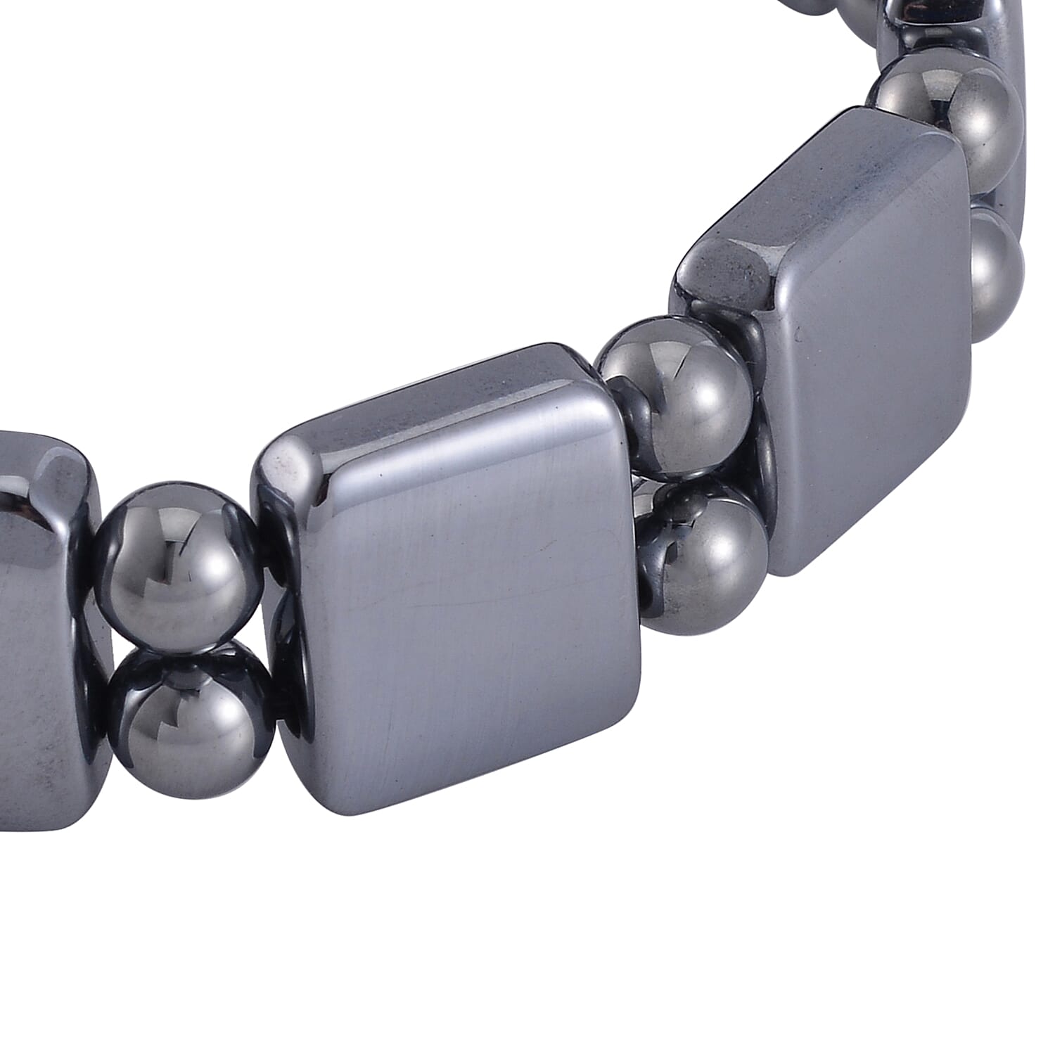 Terahertz Cushion Block and Beaded Stretch Bracelet 154.00 ctw