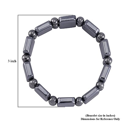 Terahertz Cushion Block and Beaded Stretch Bracelet 154.00 ctw