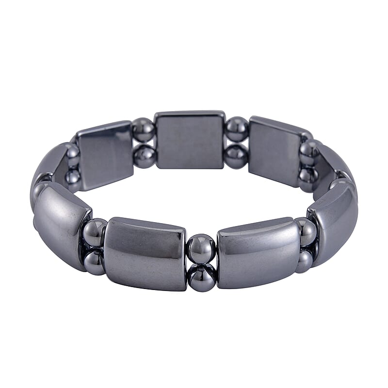 Terahertz Cushion Block and Beaded Stretch Bracelet 131.00 ctw
