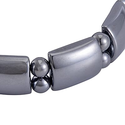 Terahertz Cushion Block and Beaded Stretch Bracelet 131.00 ctw