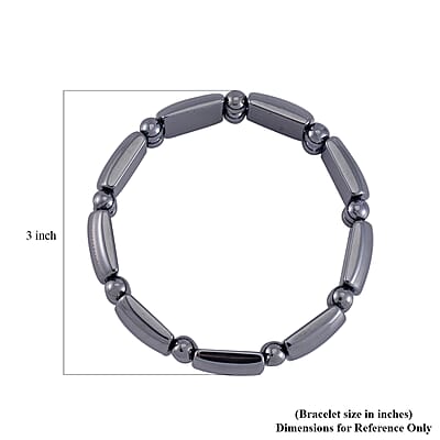 Terahertz Cushion Block and Beaded Stretch Bracelet 131.00 ctw