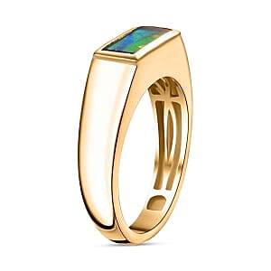 Ammolite 1.13 ctw Ring in Vermeil Yellow Gold Over Sterling Silver (Size 9)