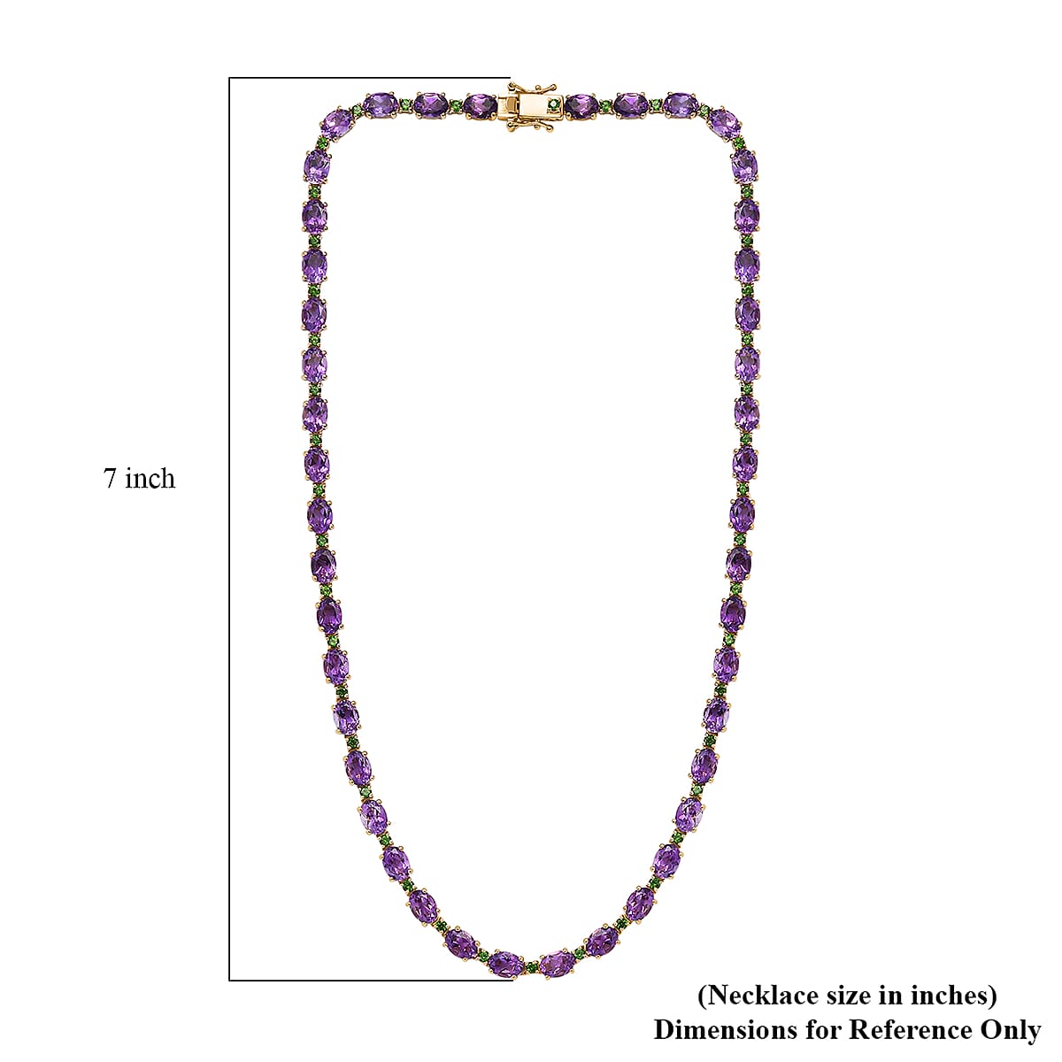 Premium Moroccan Amethyst and Chrome Diopside Necklace 18 Inches in 18K Vermeil Yellow Gold Over Sterling Silver 36.30 ctw image number 5