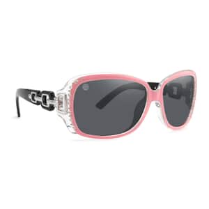 SolarX Pink Fashion Linked Polarized Sunglasses with Rhinestones