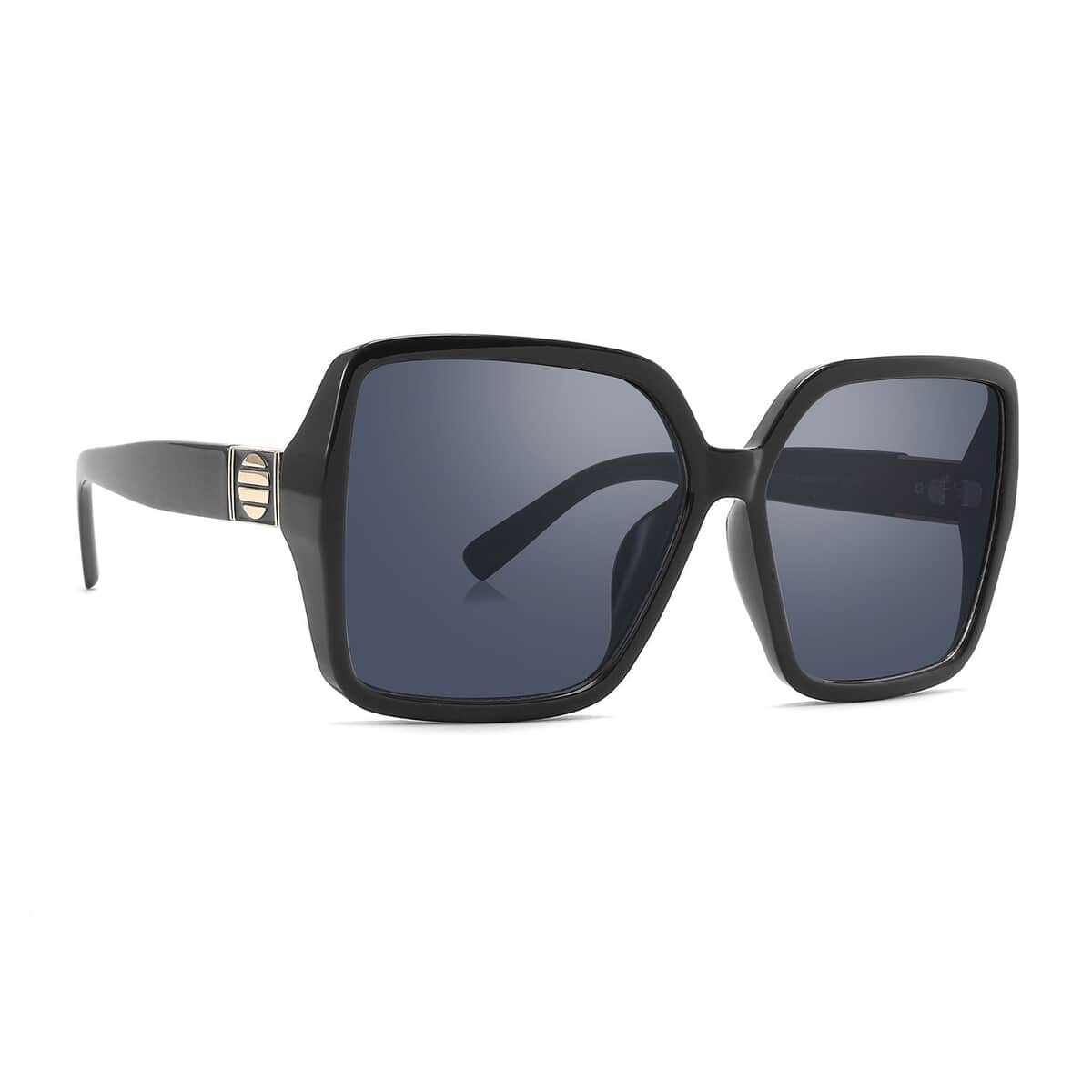 SolarX Black Oversized PC Sunglasses with UV400 Protection image number 0