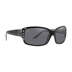SolarX Black Greek Pattern UV400 Protection Sunglasses with Rhinestones