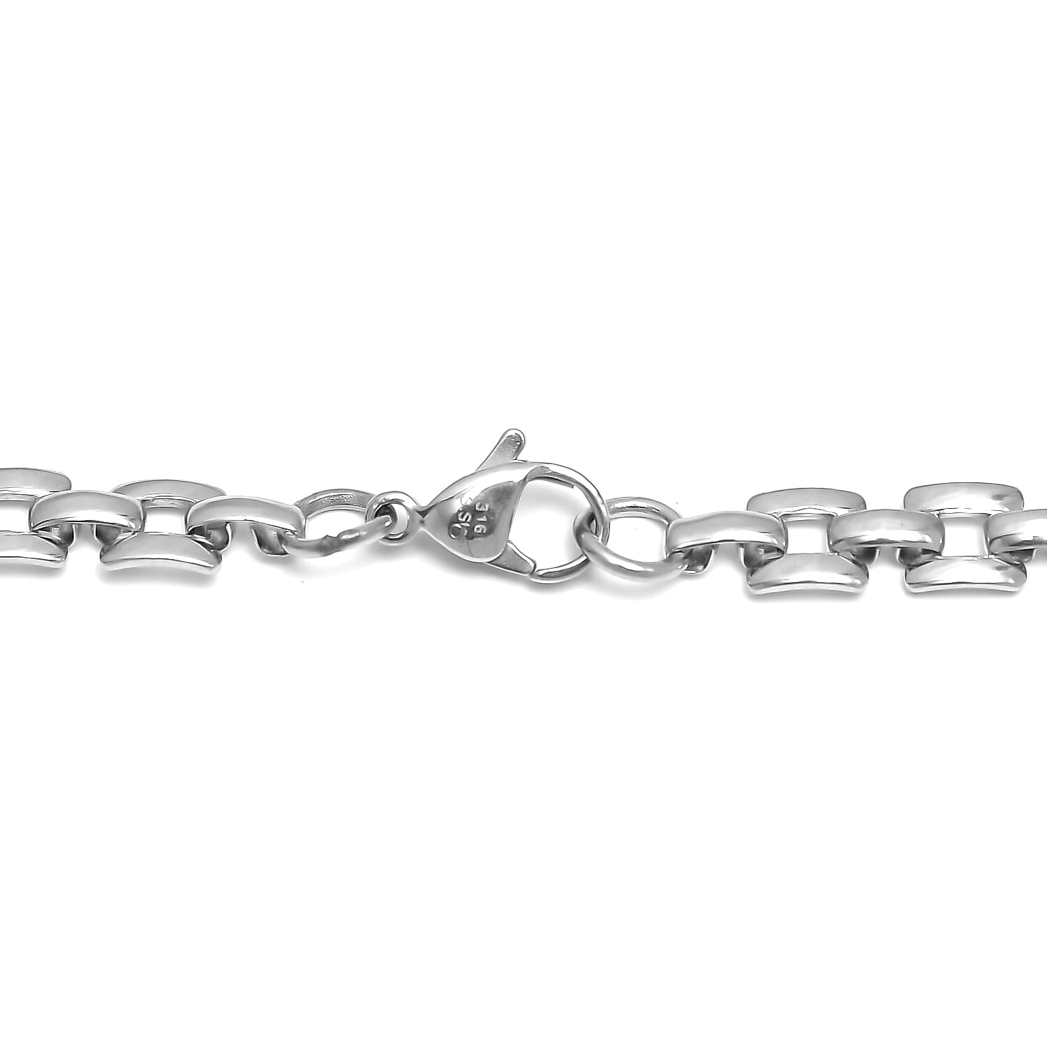 Malagasy Labradorite Men's Necklace 18 Inches in Stainless Steel 45.15 ctw