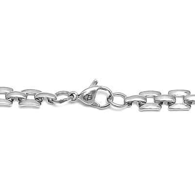 Malagasy Labradorite Men's Necklace 18 Inches in Stainless Steel 45.15 ctw