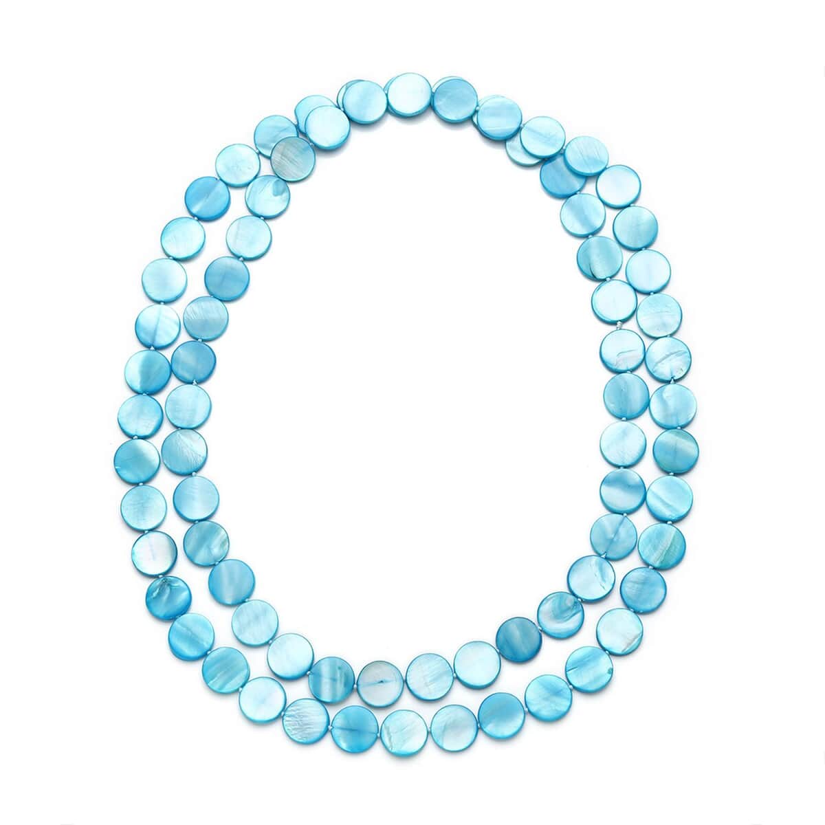 Blue Shell Pearl 14-16mm Beaded Endless Necklace 46 Inches image number 0