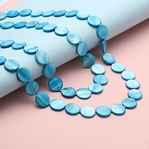 Blue Shell Pearl 14-16mm Endless Necklace 46 Inches