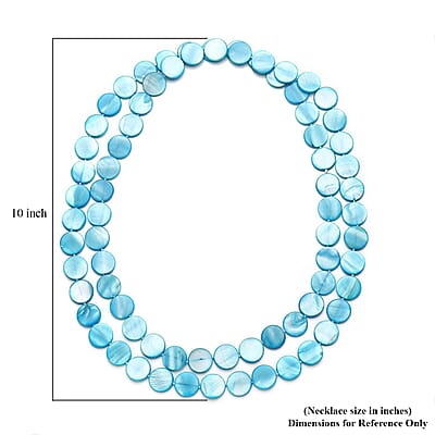 Blue Shell Pearl 14-16mm Endless Necklace 46 Inches