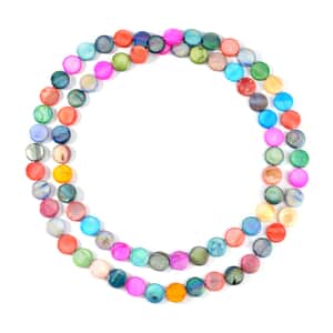 Multi Color Shell Pearl 14-16mm Endless Necklace 46 Inches