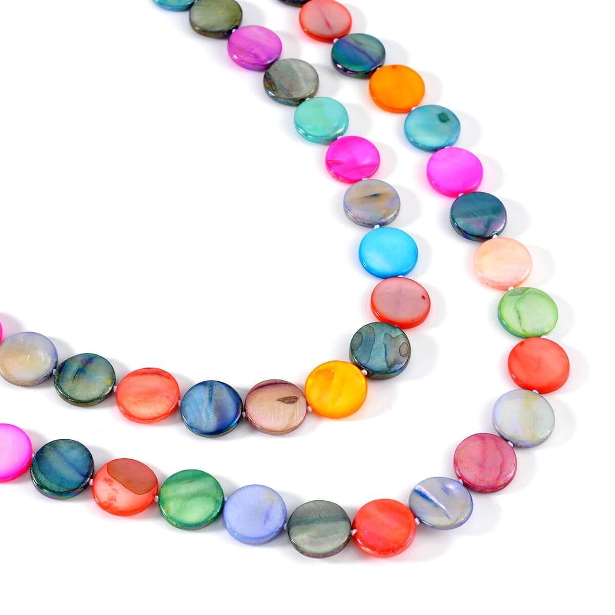 Multi Color Shell Pearl 14-16mm Endless Necklace 46 Inches image number 3