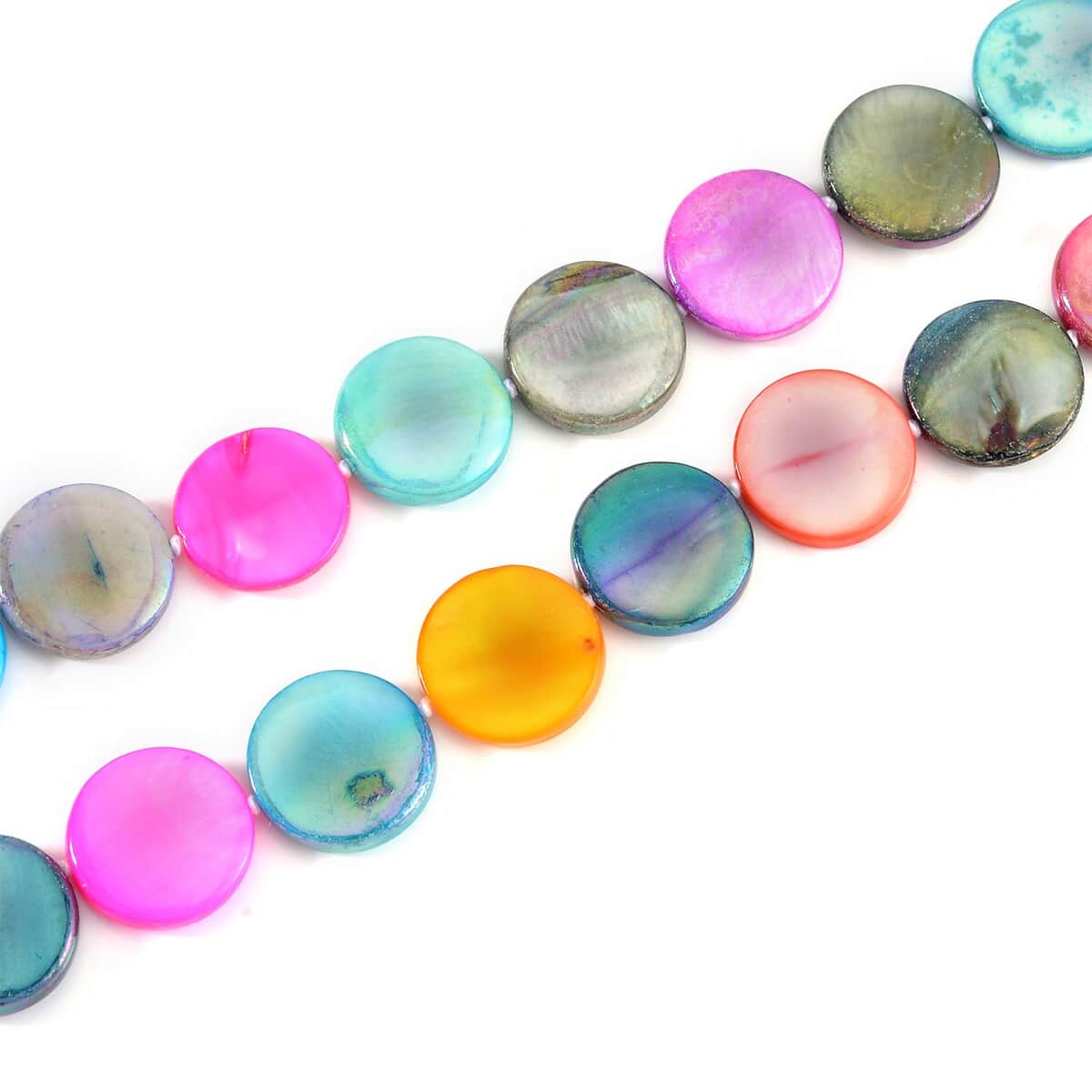 Multi Color Shell Pearl 14-16mm Endless Necklace 46 Inches image number 4