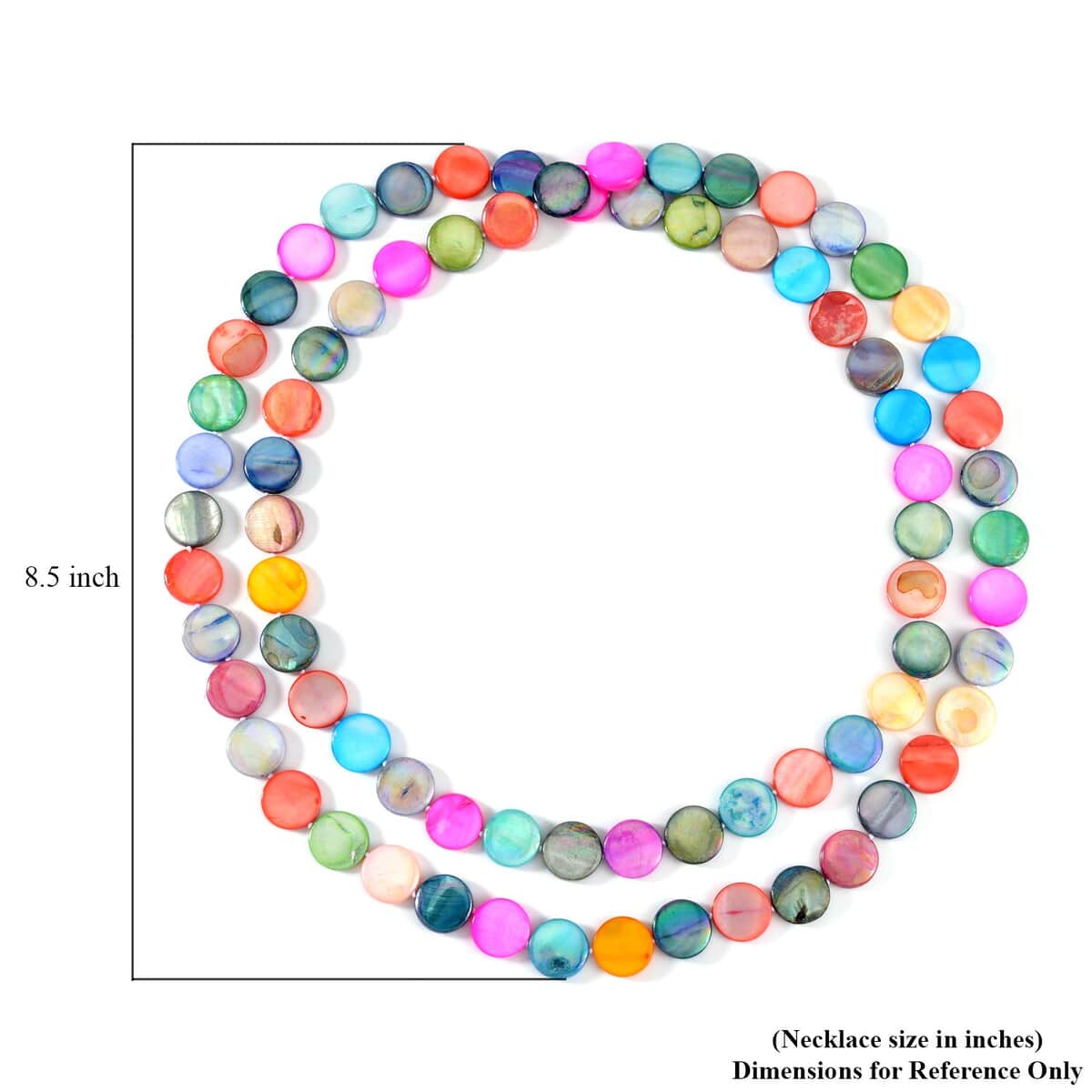 Multi Color Shell Pearl 14-16mm Endless Necklace 46 Inches image number 5