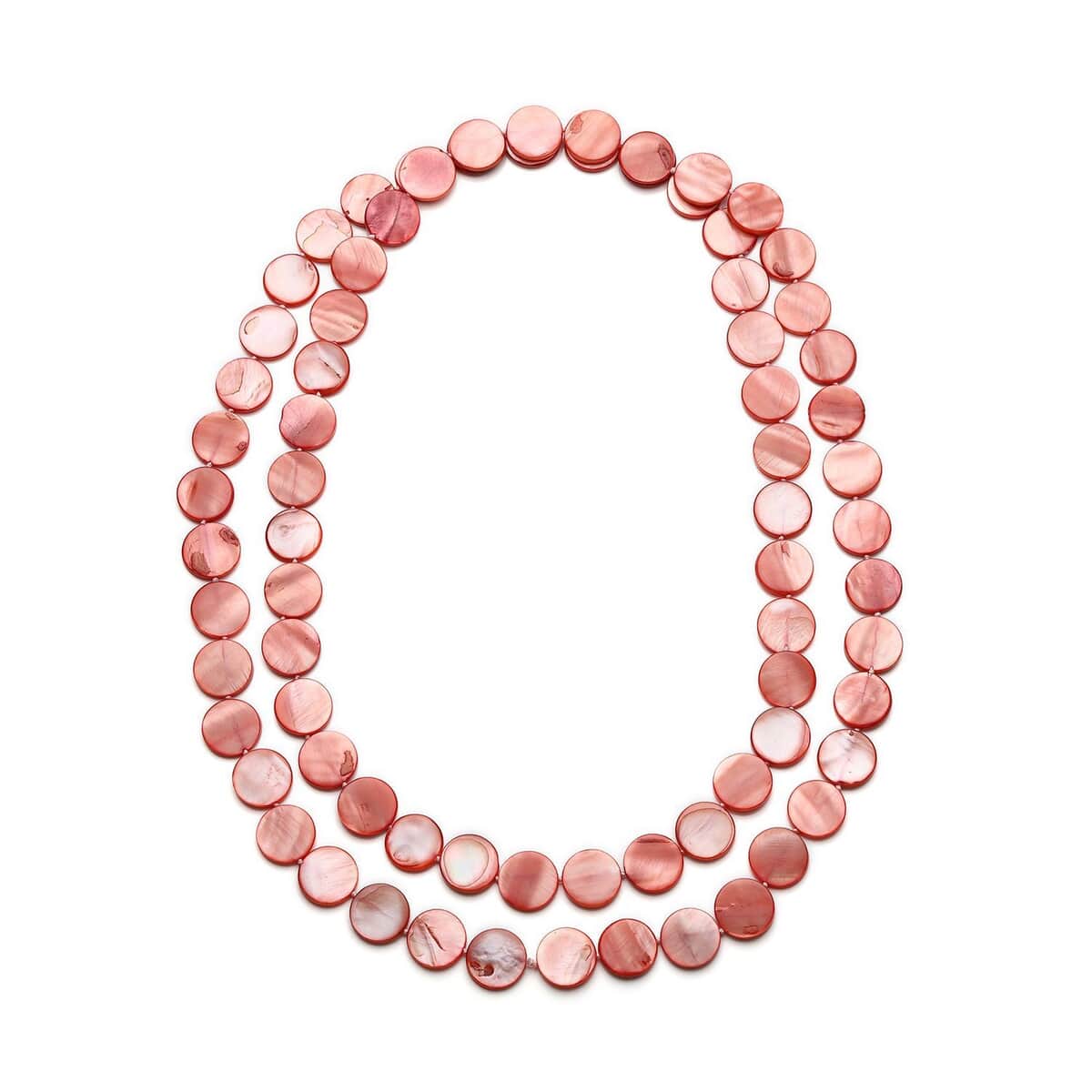 Red Shell Pearl 14-16mm Endless Necklace 46 Inches image number 0