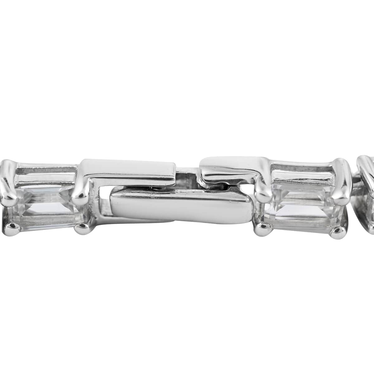 White Topaz Tennis Bracelet in Sterling Silver (8.00 In) 12.30 Grams 18.70 ctw image number 3