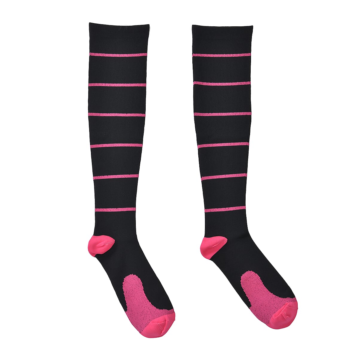 Set of 4 Pairs Knee Length Copper Infused Compression Socks - Multi Color (L/XL) image number 1