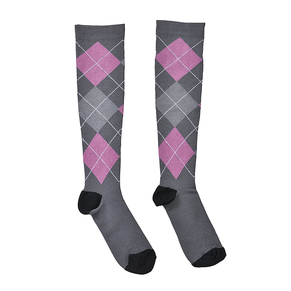Set of 4 Pairs Knee Length Copper Infused Compression Socks - Multi Color (L/XL) image number 2