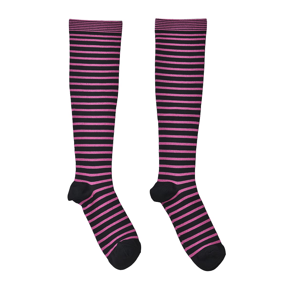 Set of 4 Pairs Knee Length Copper Infused Compression Socks - Multi Color (L/XL) image number 3
