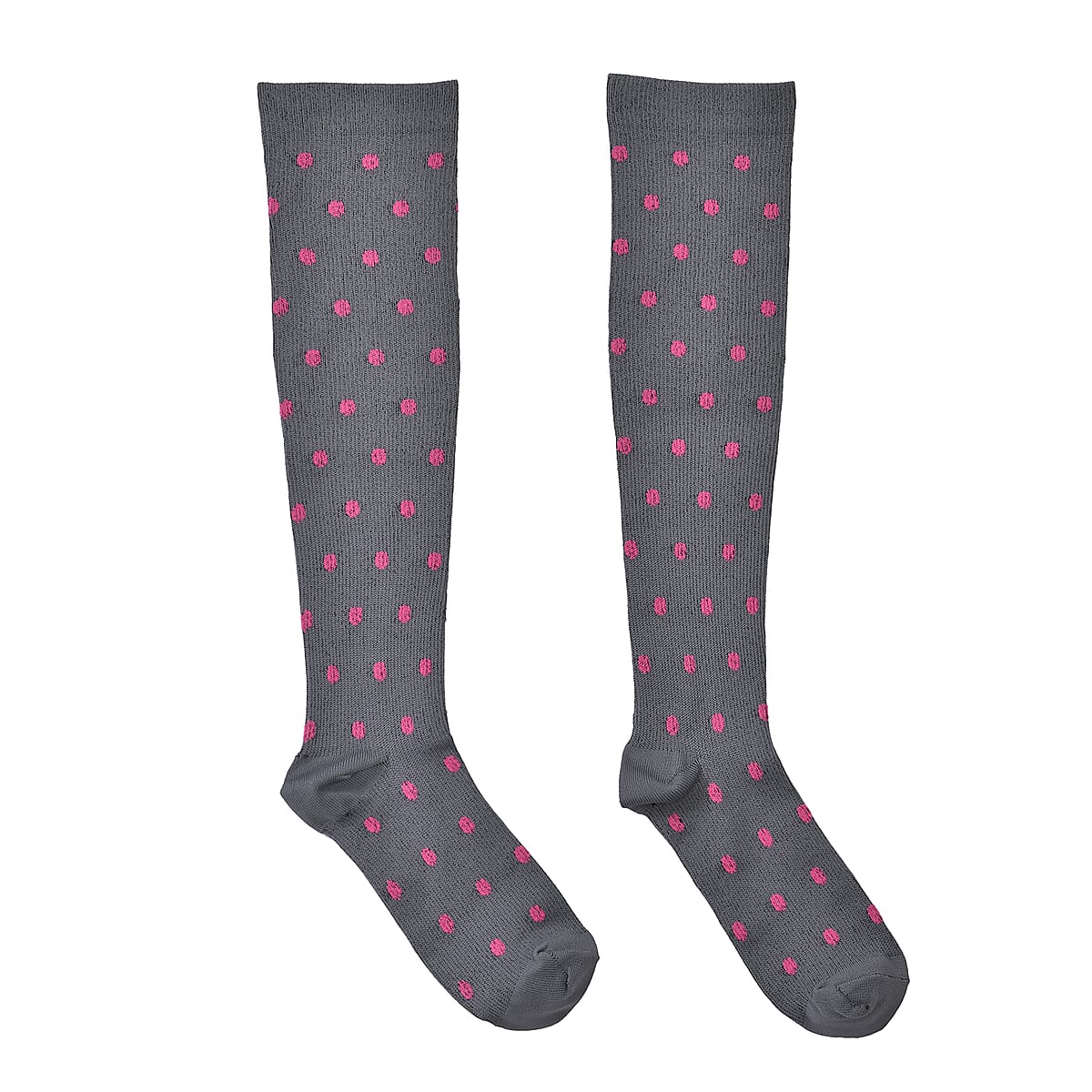 Set of 4 Pairs Knee Length Copper Infused Compression Socks - Multi Color (L/XL) image number 4