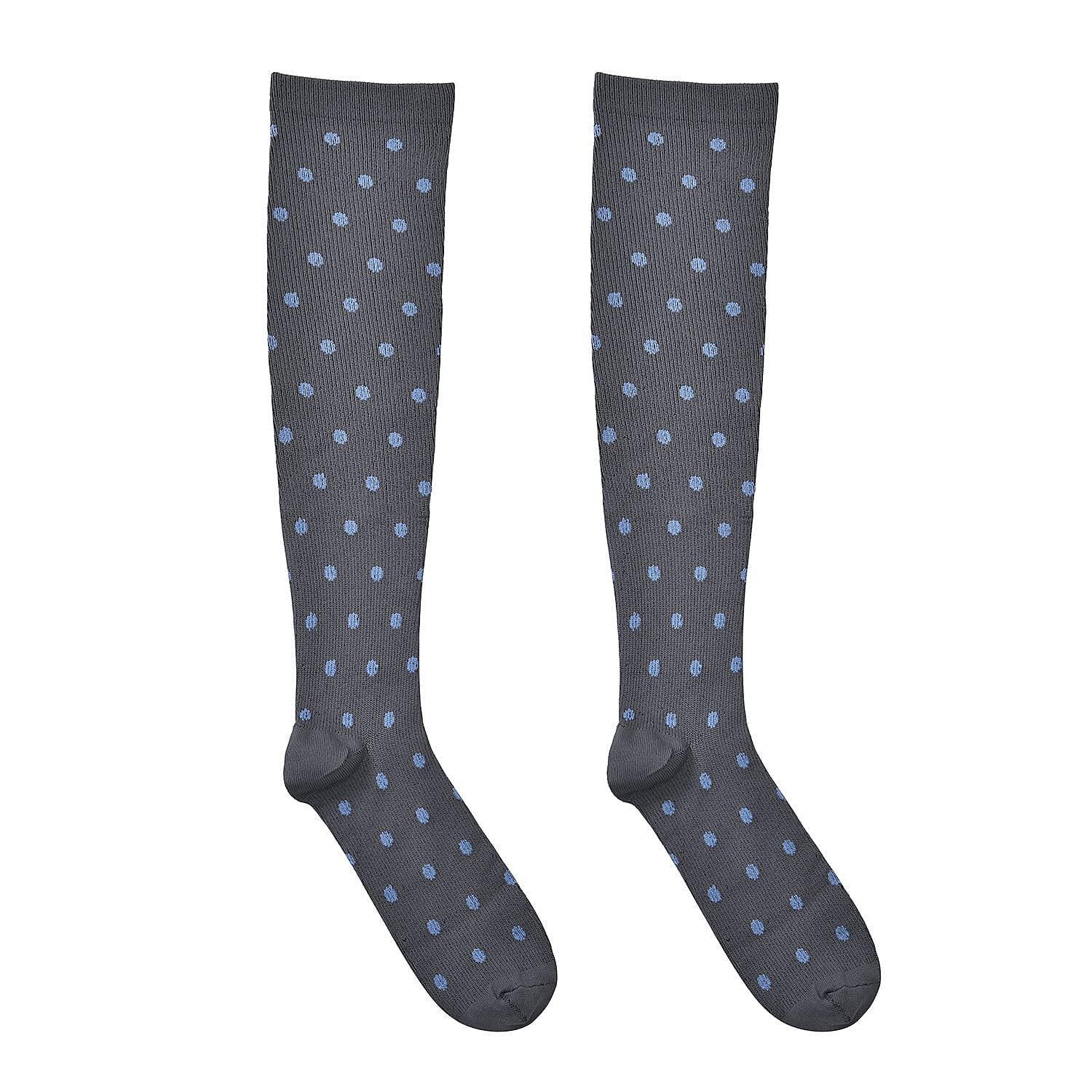 Set of 4 Pairs Knee Length Copper Infused Compression Socks - Multi Color (S/M)
