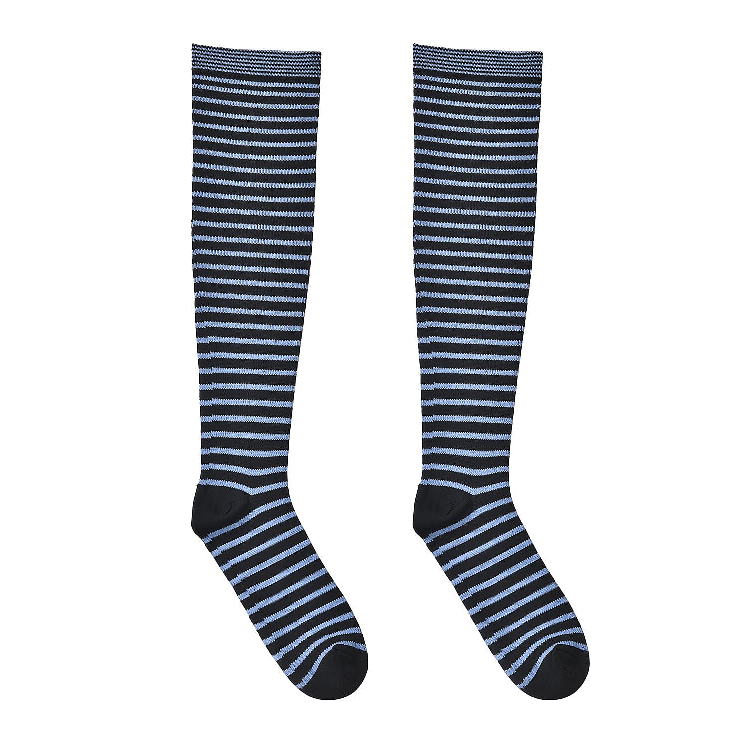 Set of 4 Pairs Knee Length Copper Infused Compression Socks - Multi Color (S/M)