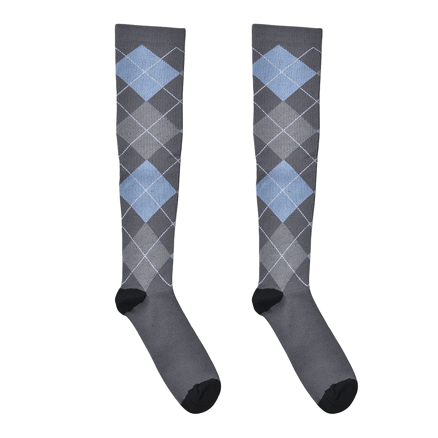 Set of 4 Pairs Knee Length Copper Infused Compression Socks - Multi Color (S/M)