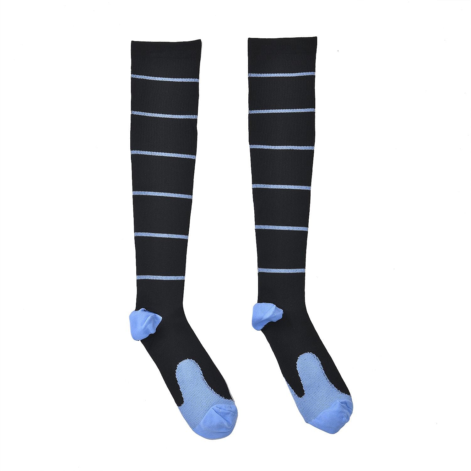 Set of 4 Pairs Knee Length Copper Infused Compression Socks - Multi Color (S/M)