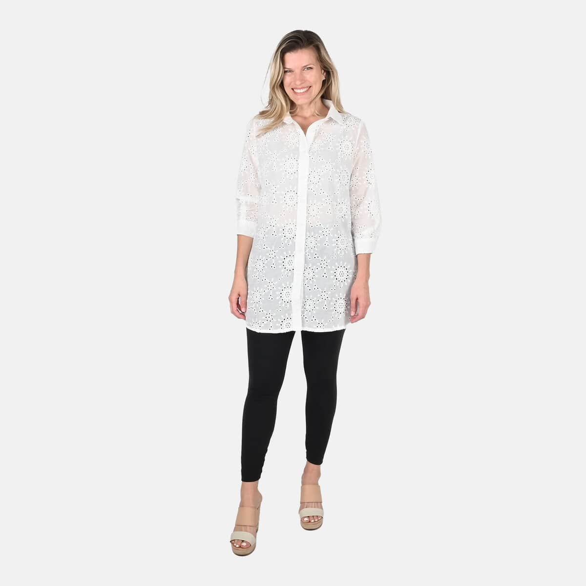 TAMSY White Erin Eyelet Tunic - S image number 0